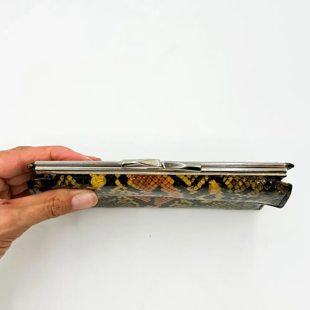 Bosca Genuine Python Leather Wallet Clutch Made in USA